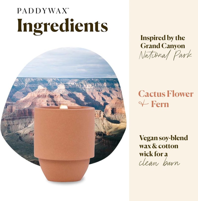 Paddywax National Parks Artisan Soy Wax Scented Candle Made in the USA  11-Ounce Textured Ceramic Jar  Grand Canyon - Image 2